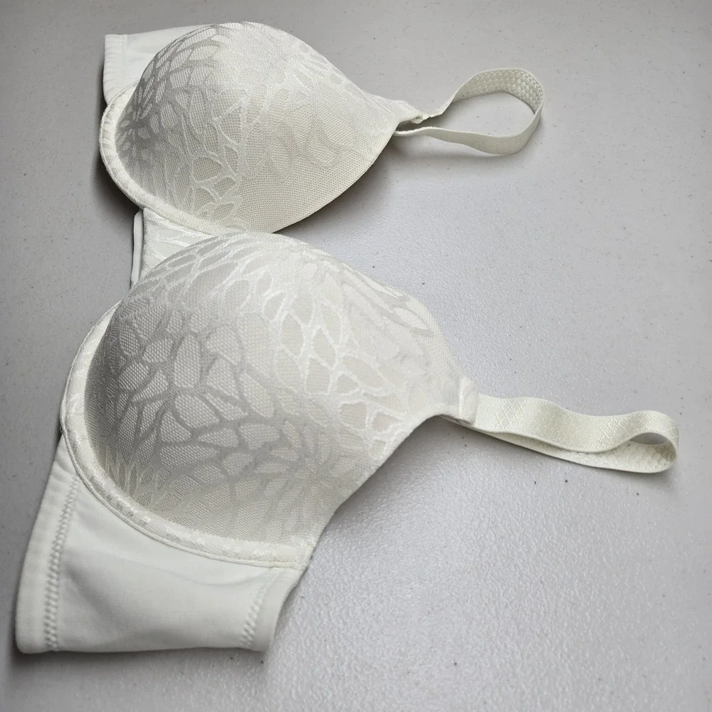 Vanity Fair‎ Women Bra 40C White Geometric T Shirt Underwired Strap